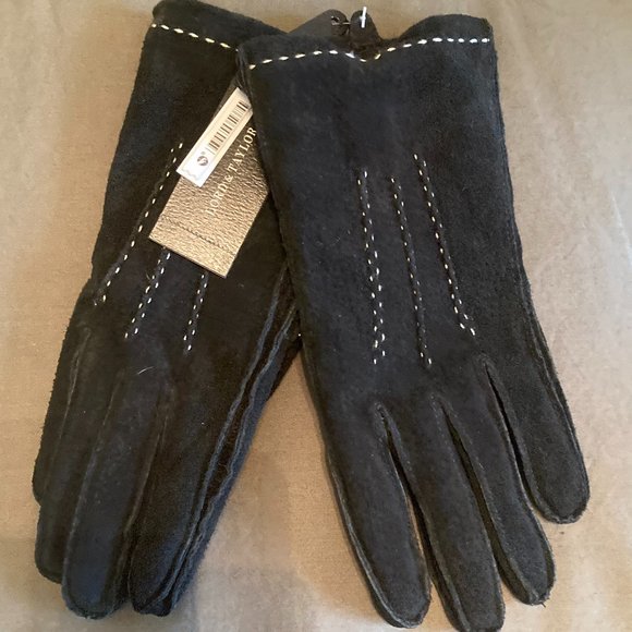 Lord & Taylor Black Suede Winter Gloves - NWT - Picture 3 of 7